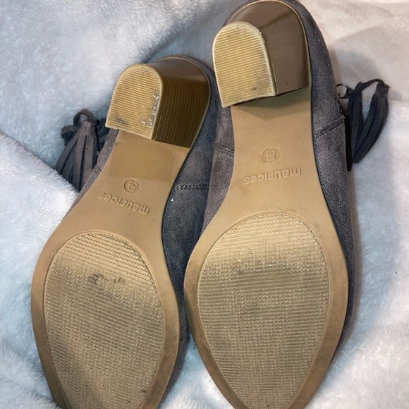 🌹 Maurice’s size 8.5 Gray Suede Ankle Boots with zipper tassels - Picture 7 of 8